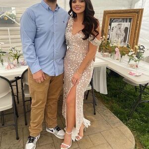 Alamour The Label Cream Floral Wedding Dress